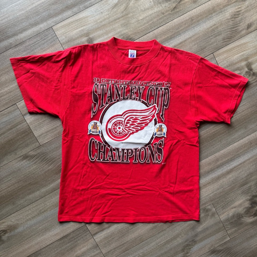 Vintage 90s Detroit Red Wings Men’s Shirt Size XL Red